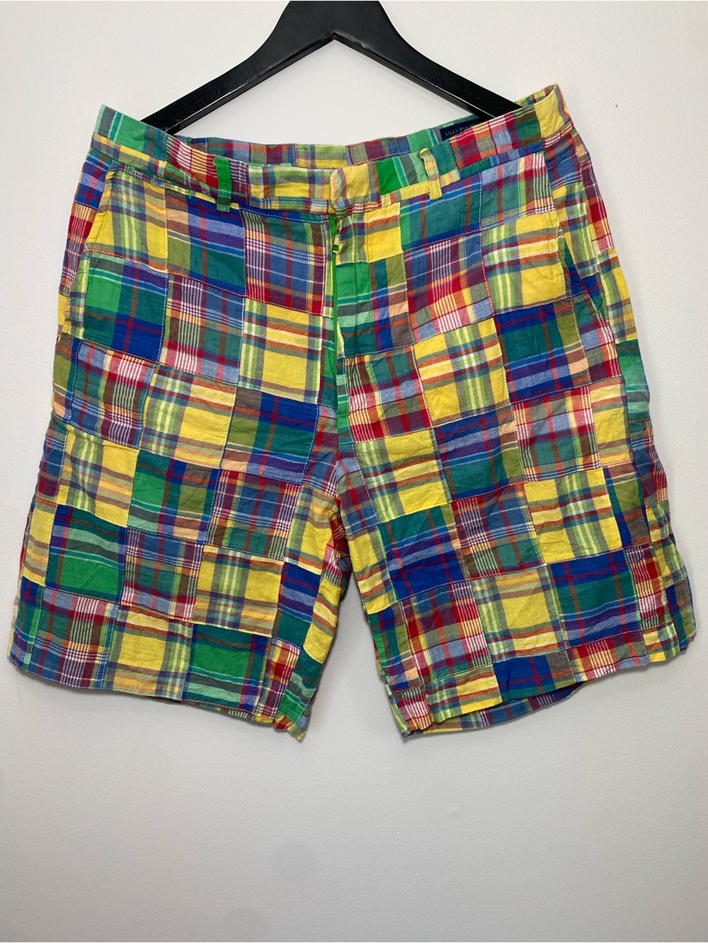 Lilly Pulitzer Palm Beach Everglade Shorts Patchwork Plaid Multicolour 34